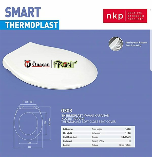 NKP Smart Soft Close Yavaş Kapanan Amortisörlü Klozet Kapağı